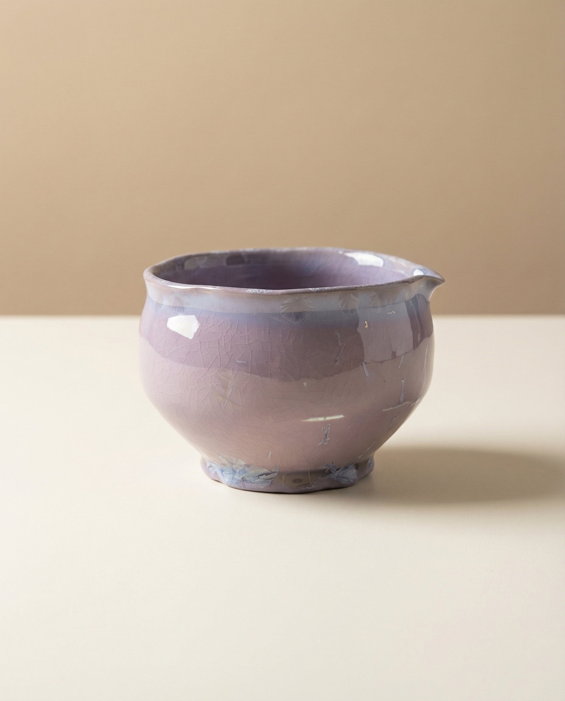 Aurora Pouring Chawan — Lavender Crystal Glaze
