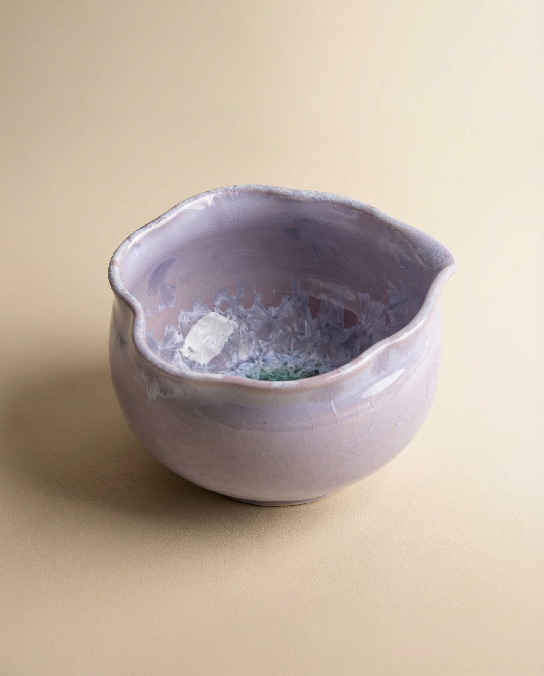 Aurora Pouring Chawan — Lavender Crystal Glaze