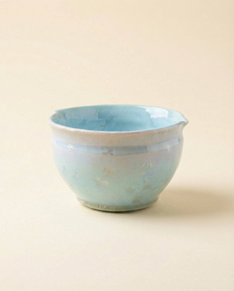 Glacier Pouring Chawan — Crystal Core Glaze