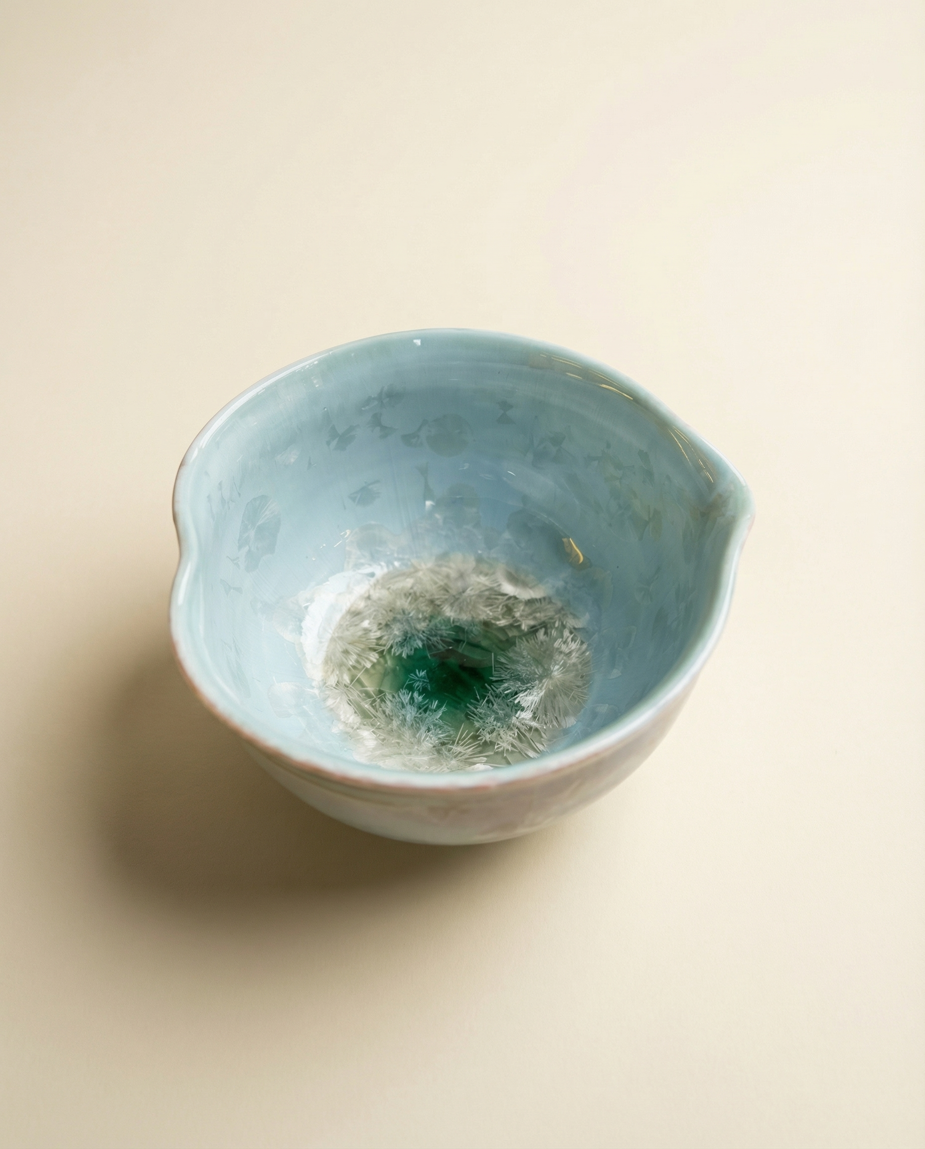 Glacier Pouring Chawan — Crystal Core Glaze