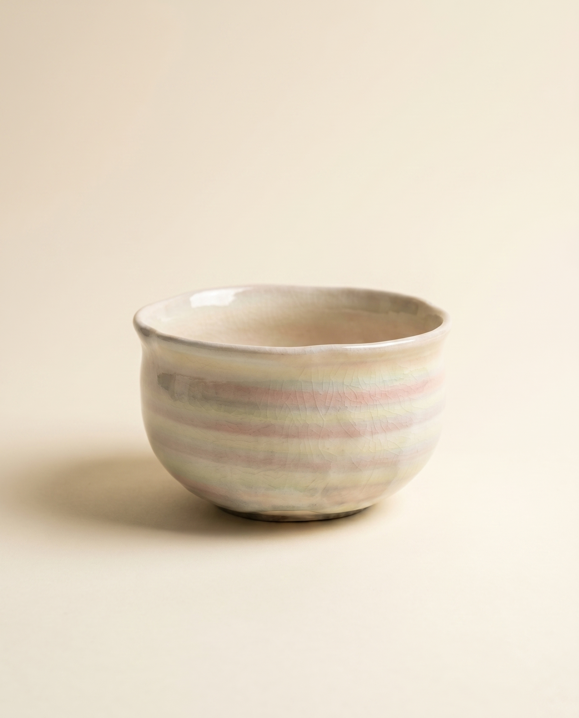 Soft Horizon Pouring Bowl — Pastel Crystal Glaze