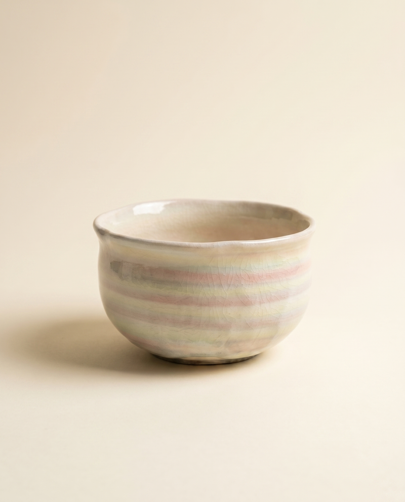 Soft Horizon Pouring Bowl — Pastel Crystal Glaze