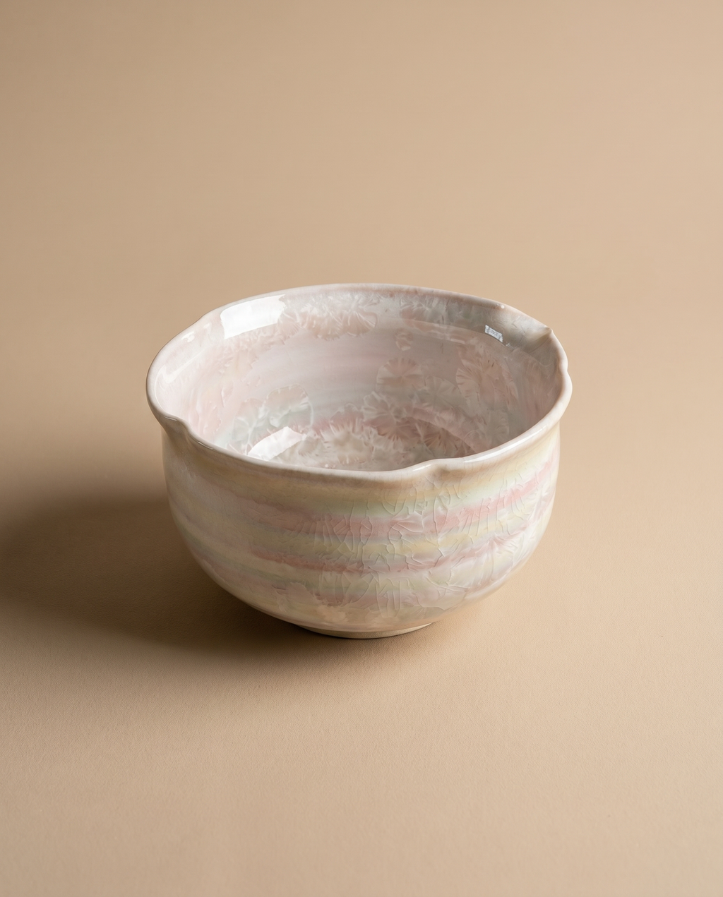 Soft Horizon Pouring Bowl — Pastel Crystal Glaze